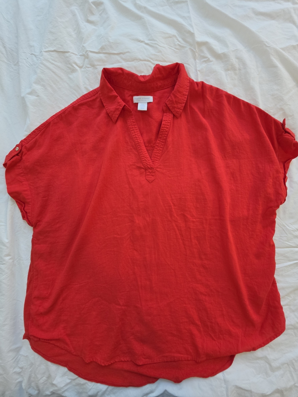 Martha Stewart Women’s Red V-Neck Top Size 2X